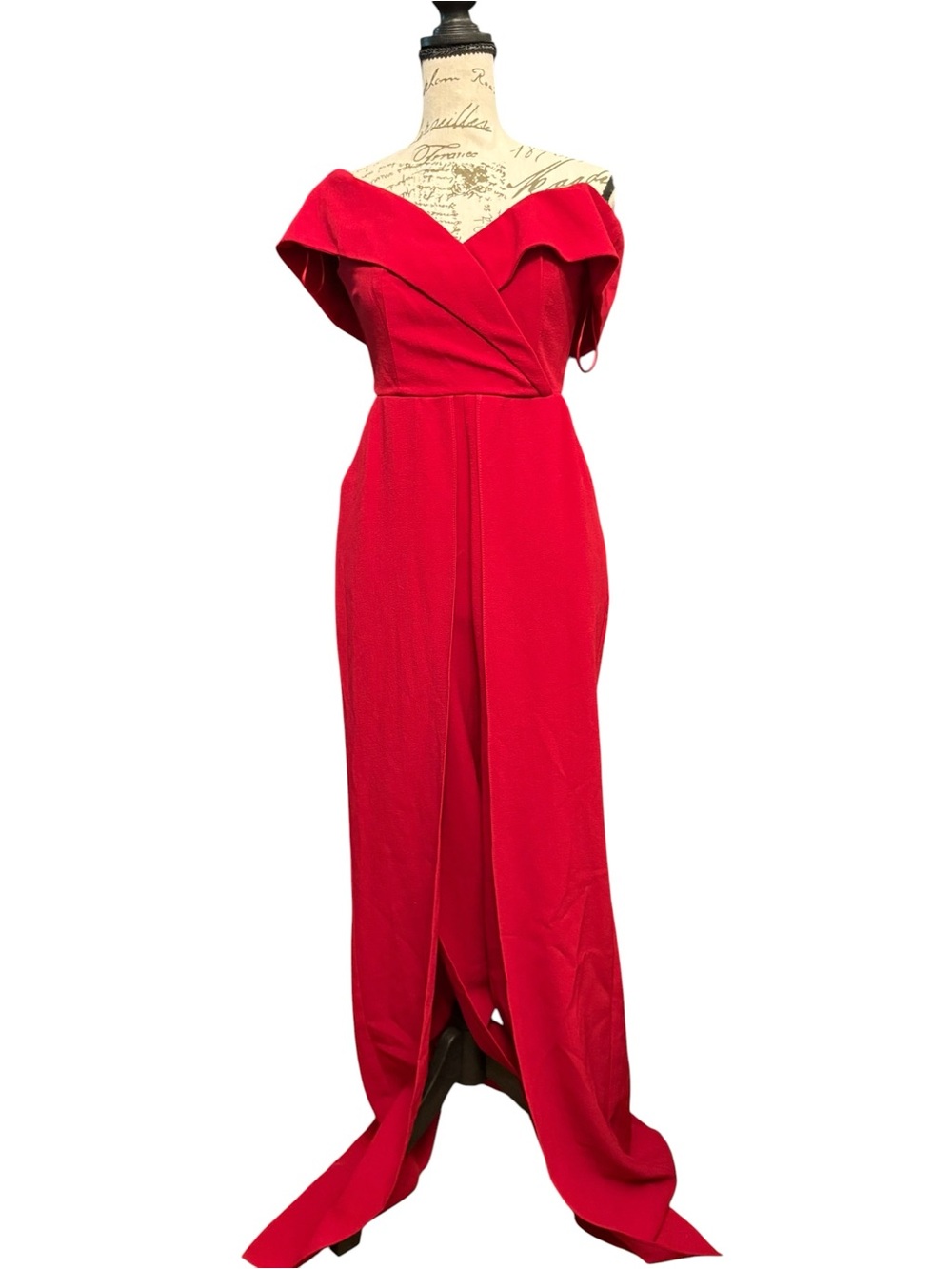 Luxxel Scarlet Off-Shoulder Evening Jumpsuit